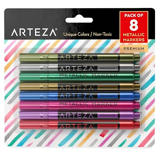 ARTEZA Weinglas-Markers - Weinglasschmuck - Glas und Pflege - Pens (Set of 8)