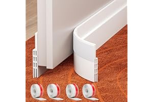 GroTheory 4 Pack Door Draft Stopper, Under Door Sweep for Exterior & Interior Doors, Weather Stripping Door Seal, Garage Window Blocker Noise Cold Air Insulation, Draft Guard White 2" W x 39" L