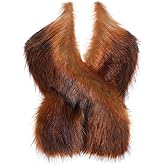 BABEYOND Women's Faux Fur Shawl Party Faux Fur Collar Fur Wraps for Winter Bridal Wedding Cover Up