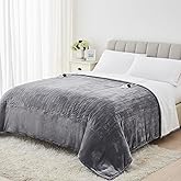 Homemate Heated Electric Blanket King Size - 100"x90" Heating BedBlanket Throw with 10 Heating Levels&8 Hours Auto Off, Fast