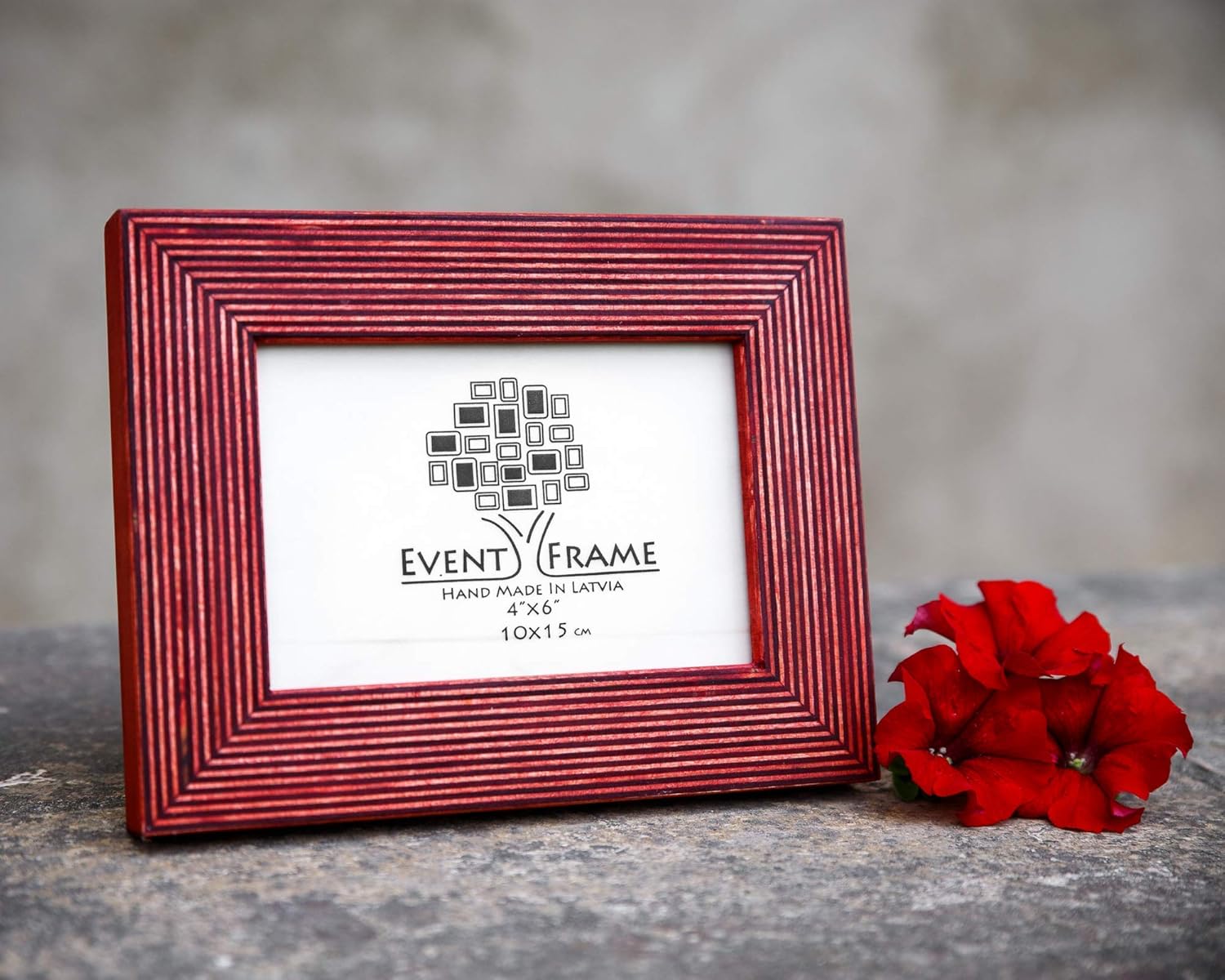 Red Picture Frame, Wood Photo Frame, Rustic Frame Size 3x3