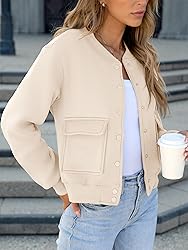 ANRABESS Women Cropped Bomber Jacket 2025 Fashion