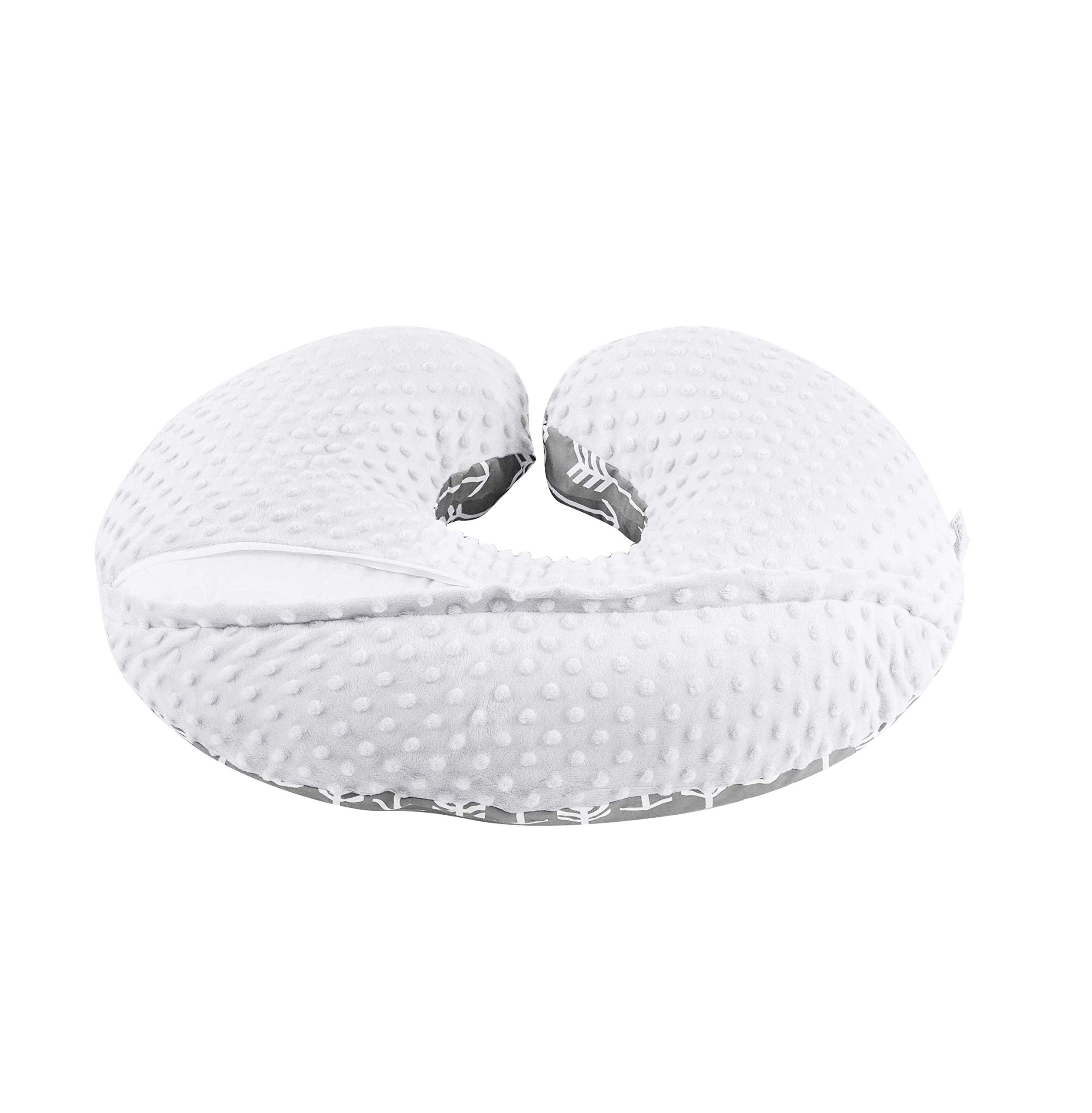 Water Resistant Nursing Pillow Cover | Premium Quality Soft Wipeable Fabric | Unisex Arrow Pattern | Minky Slipcover | Great for Breastfeeding Moms