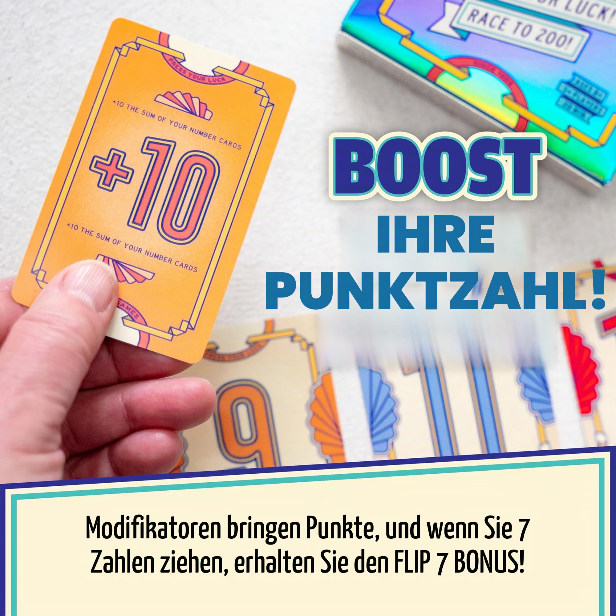 Flip 7™ Kartenspiel | Kompaktes Familienspiel | Mischung aus Glück und Strategie | Schnell zu Lernen | 94 Karten | Englische Spielregeln 4