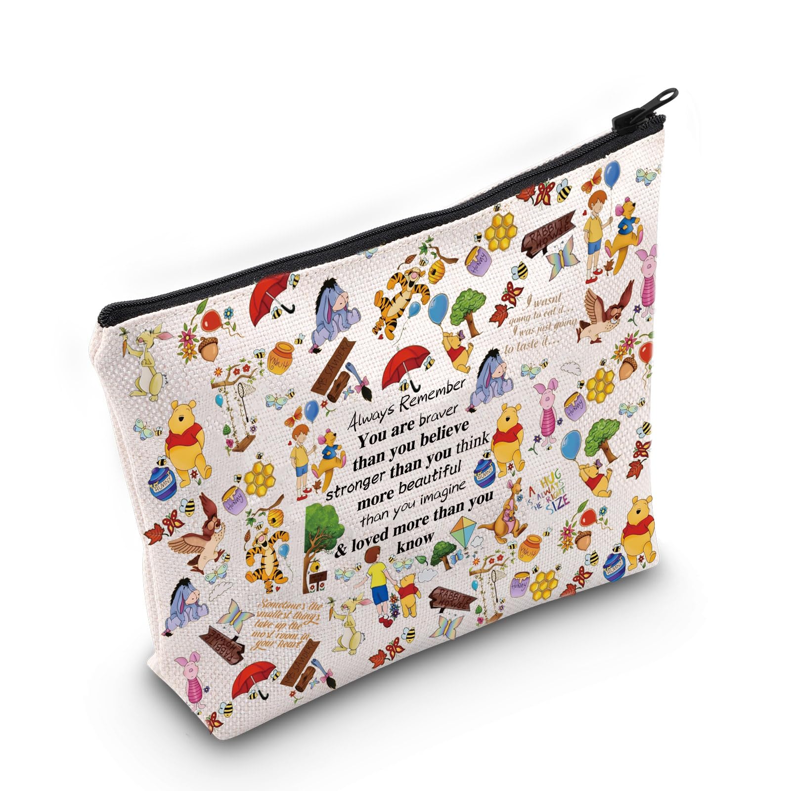 LEVLO Friendship Cosmetic Make up Bag Friend Gift Friendship You are Braver Stronger Smarter Than You Think Makeup Zipper Pouch Bag (wei ni F Bag)