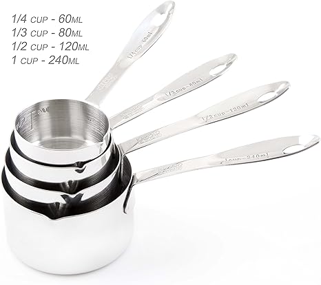 kitpro tienda kps018 acero inoxidable taza de medir, 1/4 taza/6 cl/ML 1