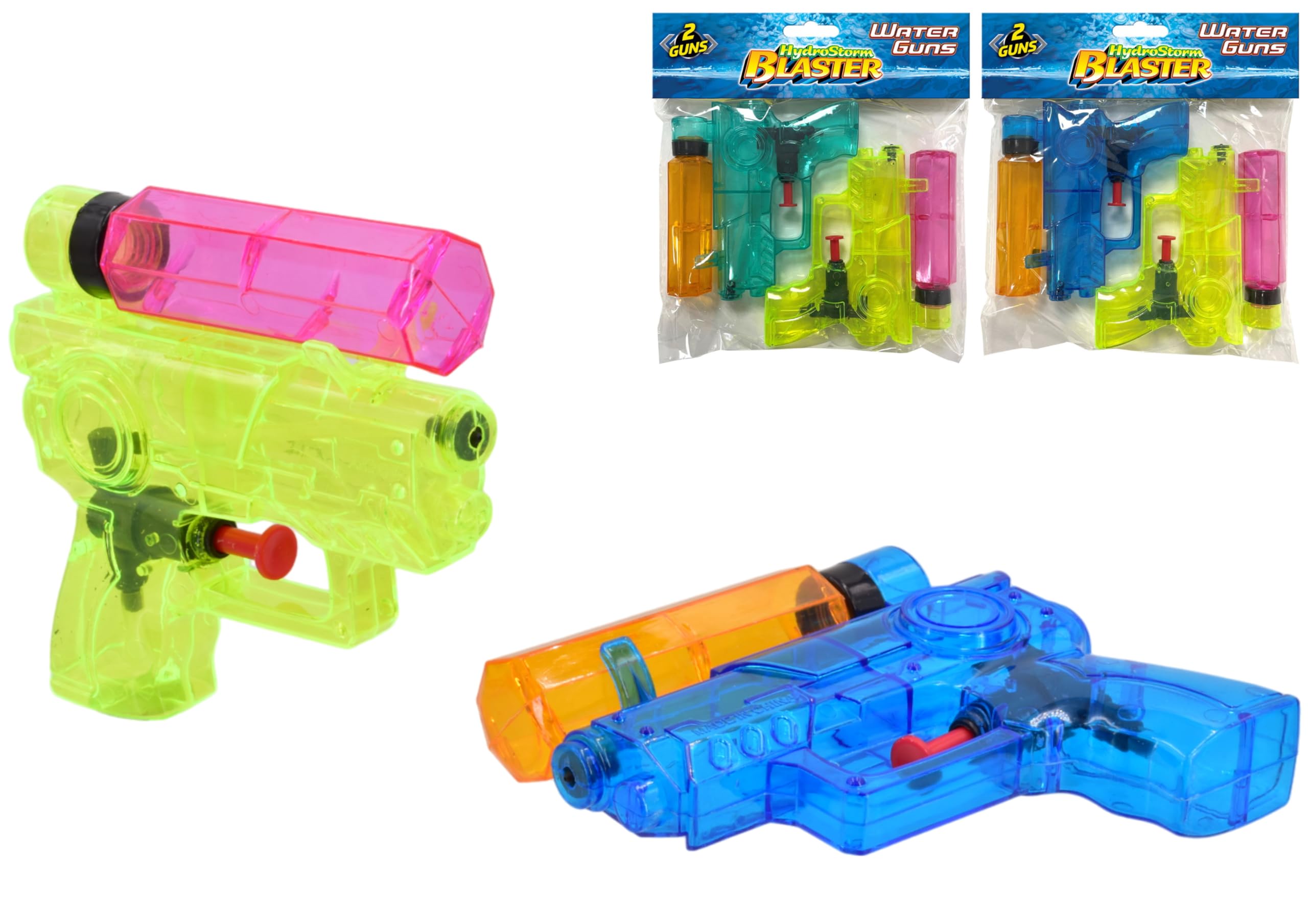 RYYN 2 Piece Transparent Water Blasters Set for Kids & Adults, Party Favors