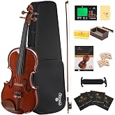 Cecilio 1/2 Size Acoustic Violin, Solid Spruce Maple Body Beginner Kit