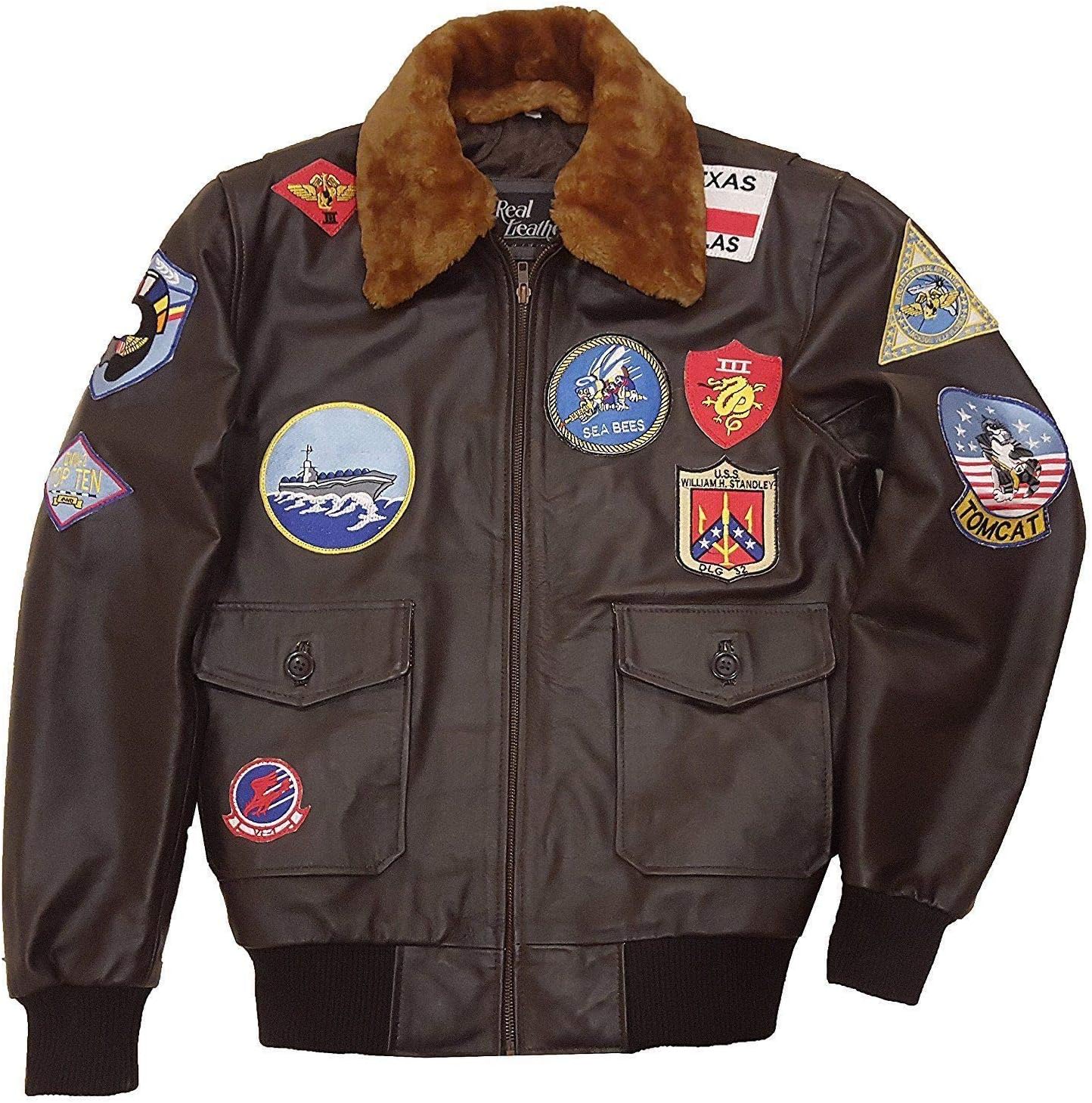 Top Gun Jacket – Tom Cruise Pete Costume Bomber Flight Jacket – Brown Leather Jacket