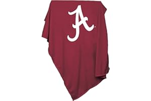 Logo Brands NCAA Alabama Crimson Tide Sweatshirt Blanket Team Color - Perfect for Bedroom Decor, Stadium Blanket, Camping, Great for Gifts