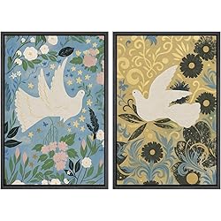 MUDECOR Framed Canvas Print Wall Art Set White