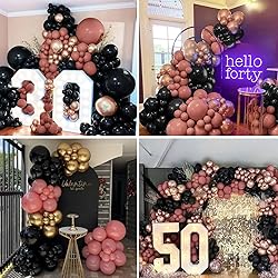 Dusty Pink and Black Balloon Arch,Balloon Garland