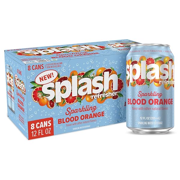 SPLASH REFRESHER SPARKLING WATER, BLOOD ORANGE – 8-PACK,...