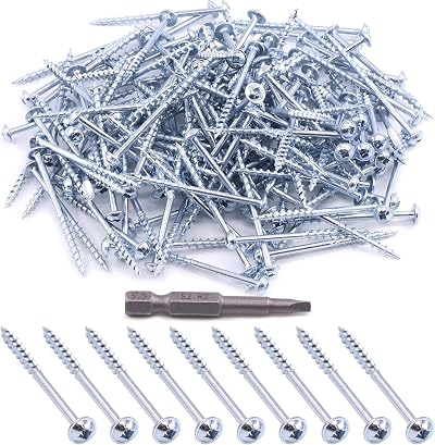 Glarks 160Pcs #8x2-1/2" Pocket Hole Screws Zinc Coated Square Drive Coarse