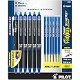 PILOT Frixion Synergy Clicker Erasable Pens, Retractable and Refillable, 0.5mm Extra Fine Point, 6 Pack of Blue Ink Pens + 6 Refills