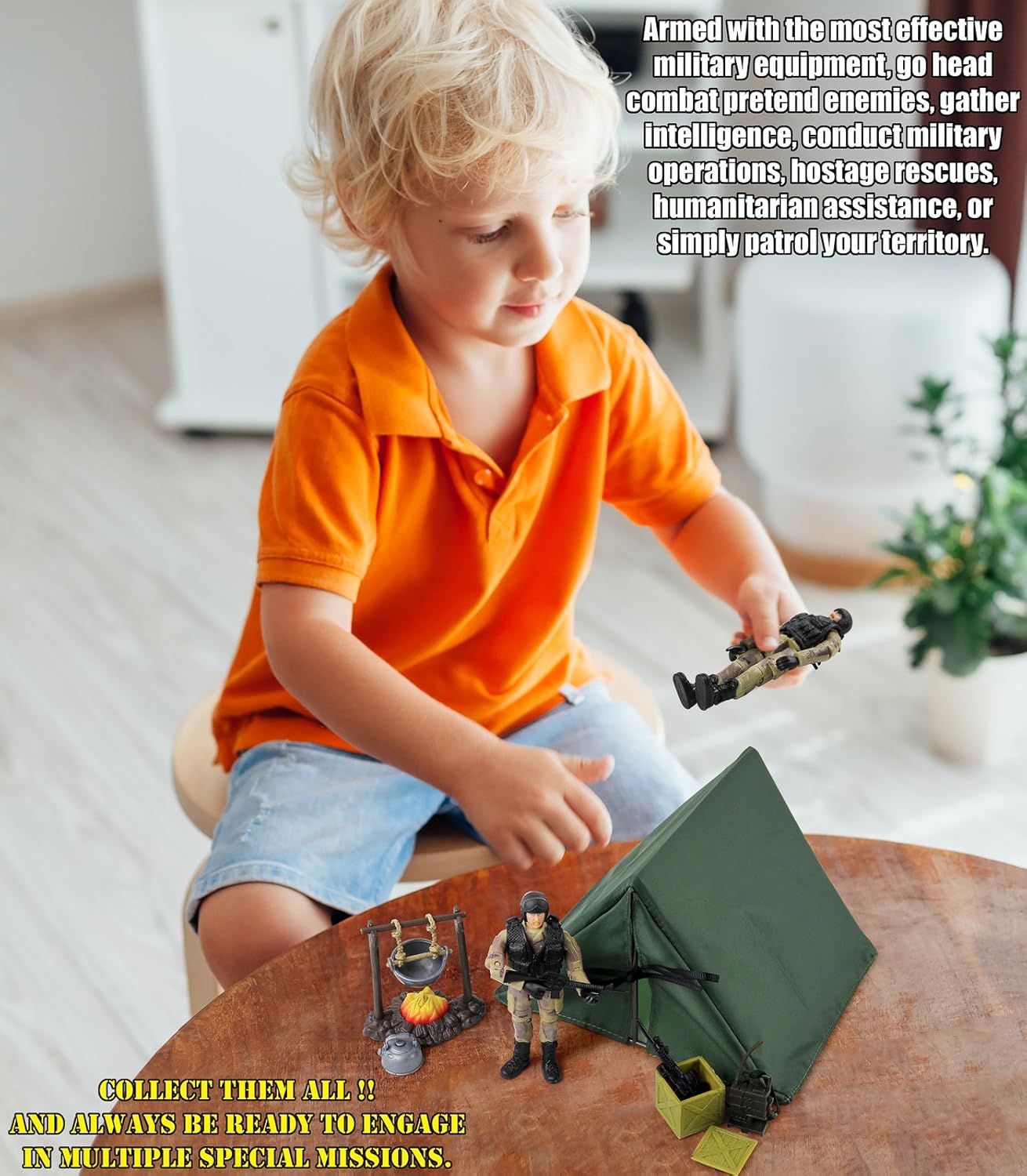 Click N Play Military Life Camping Set 12 Piece Play Set With Accessories Toy Figure Playsets Evertribehq Toys Games