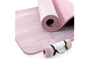 UMINEUX Extra Thick Yoga Mat, 2/5 Inch (10MM), Natural Rubber and TPE Non Slip Yoga Mats with Strap for Women Men, Eco Friendly Exercise Mat for Yoga, Pilates and Home Workout