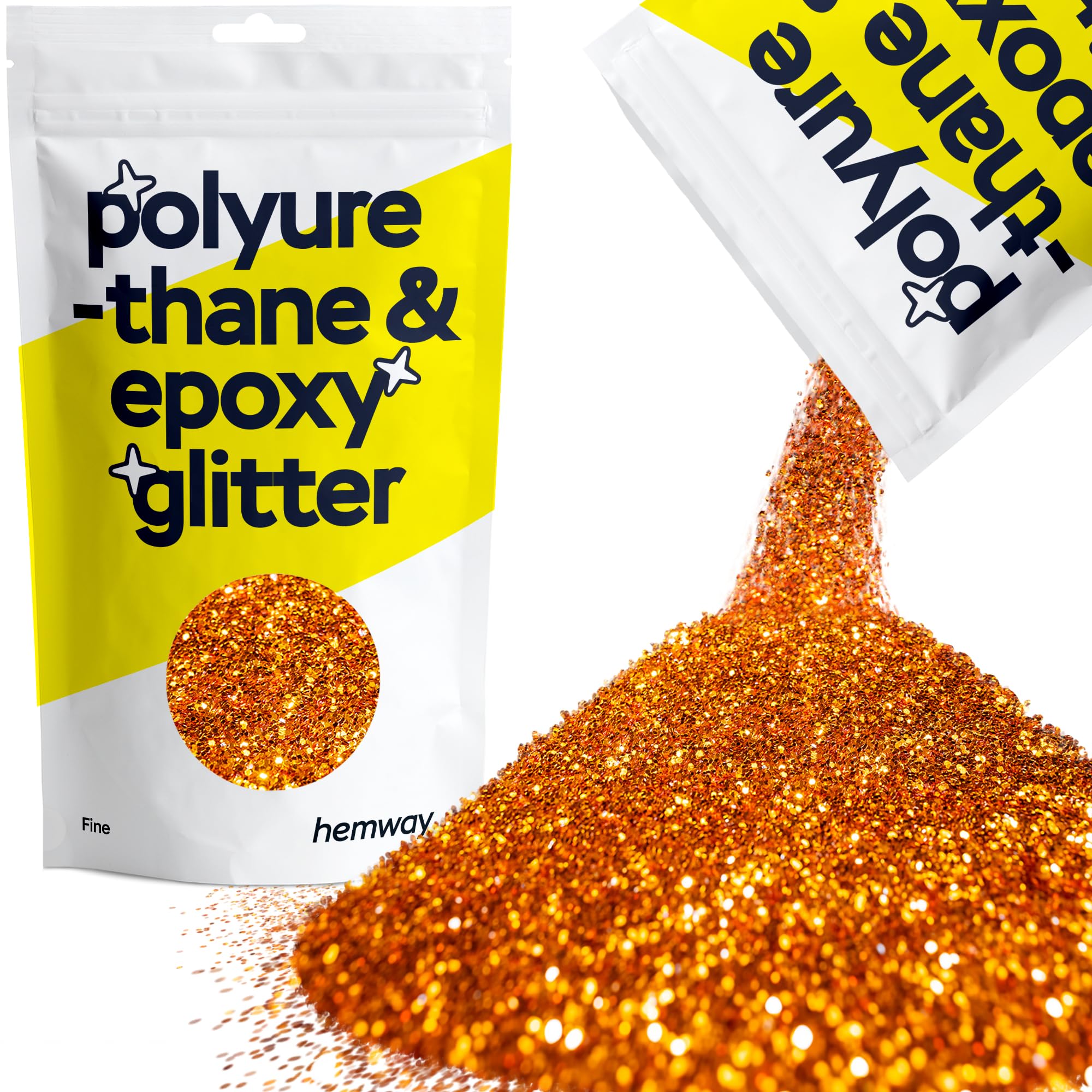 Hemway Resin Glitter Copper 100g Fine | Polyurethane & Epoxy Glitter for Resin Crafts, Tumblers, Coasters, Floor & Table Art
