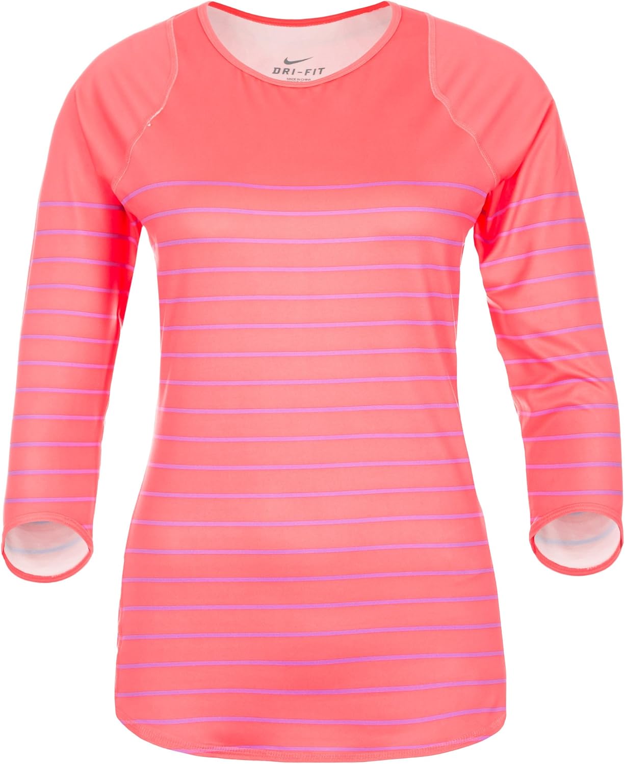 Nike Printed Baseline 3/4 women's tennis shirt (red) XS Amazon.co
