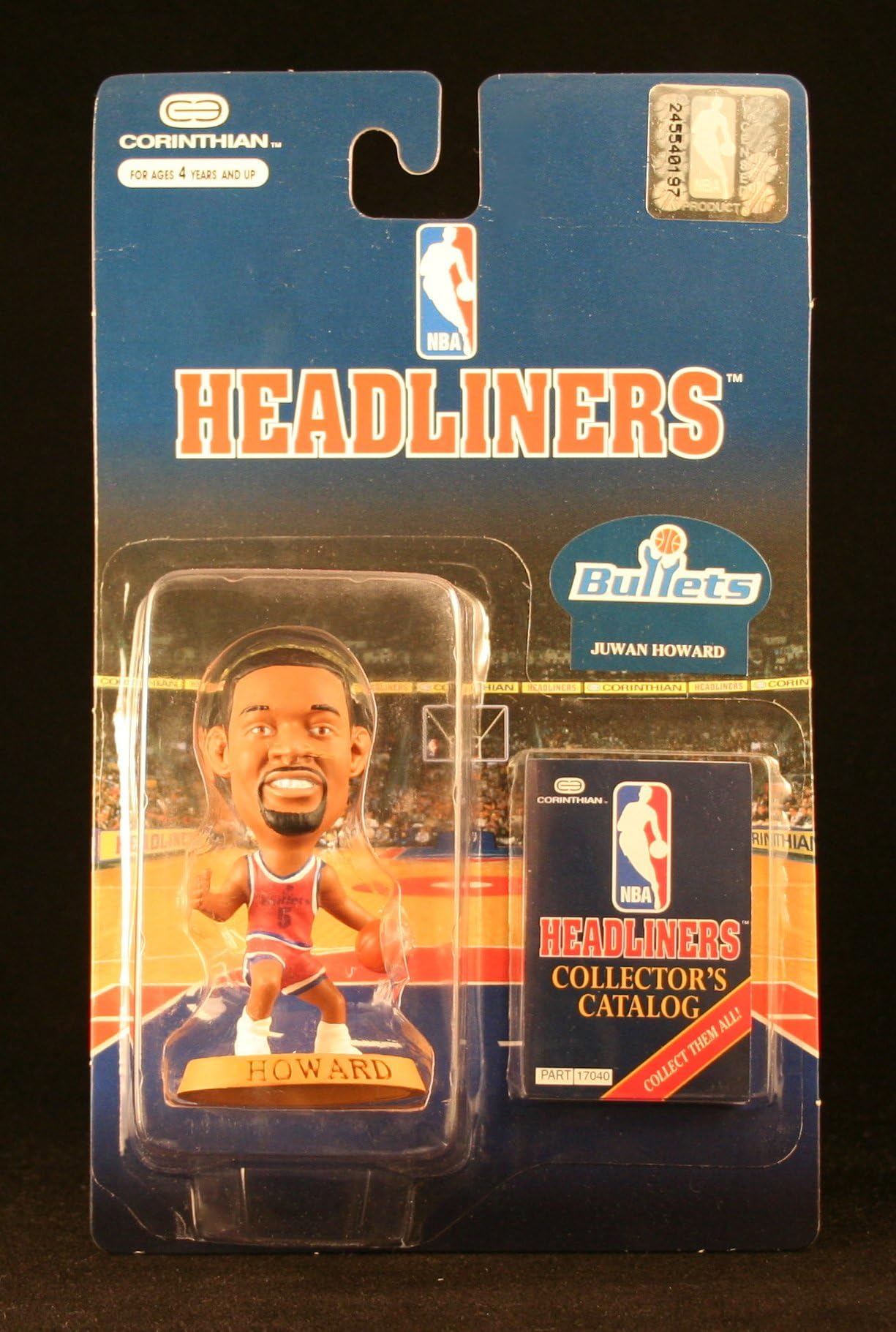 JUWAN HOWARD / WASHINGTON BULLETS 3 INCH 1996 NBA Headliners Basketball Collector Figure