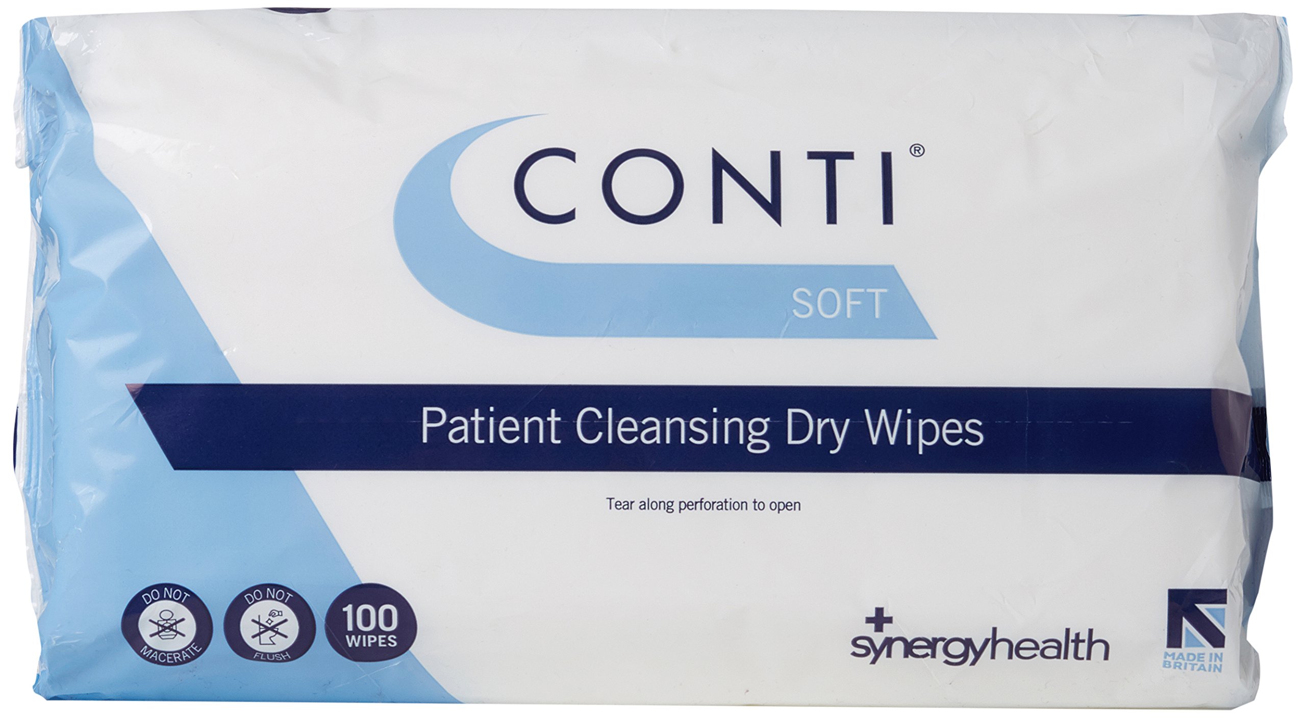 Synergy Healthcare CSW110 Conti Soft Dry Wipe, 30 cm x 35 cm Size (Pack of 100)