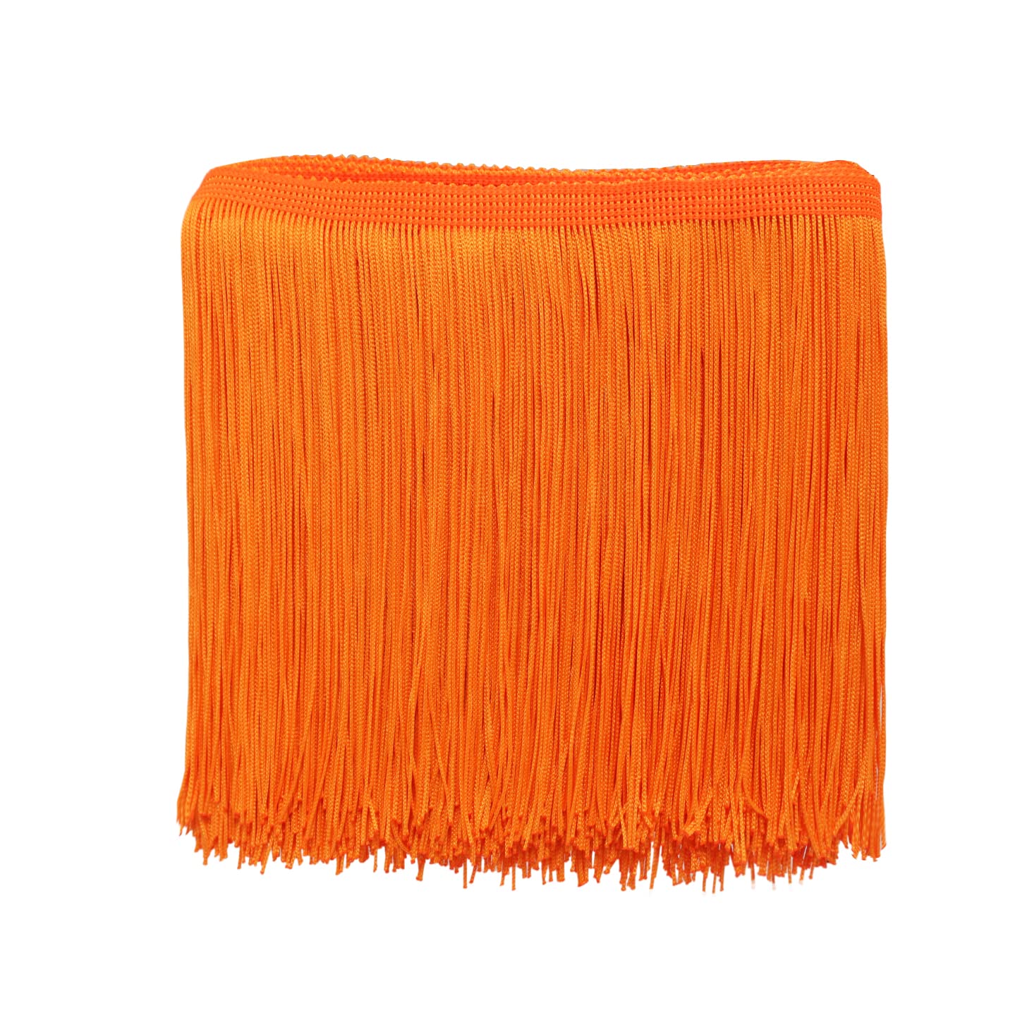 Yalulu 10 Meters Latin Fringe Tassel Trimming Lace Latin Macrame Samba Dance Clothing Curtain Lace Trim Polyester Single Band (Orange)
