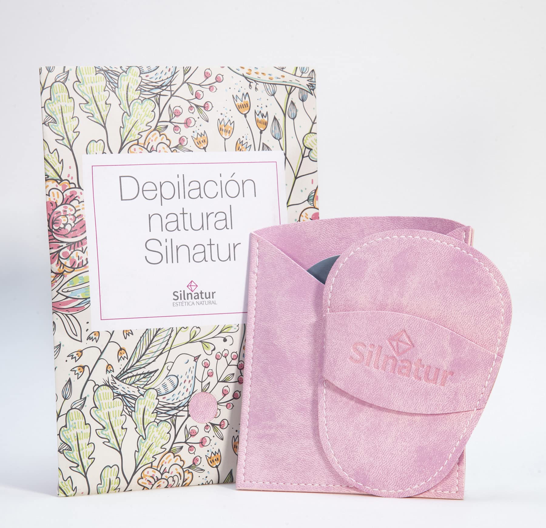 Silnatur Hair Removal Mitt | Pink | Includes 12 Refill Discs | Silnature | Healthy, Simple and Painless