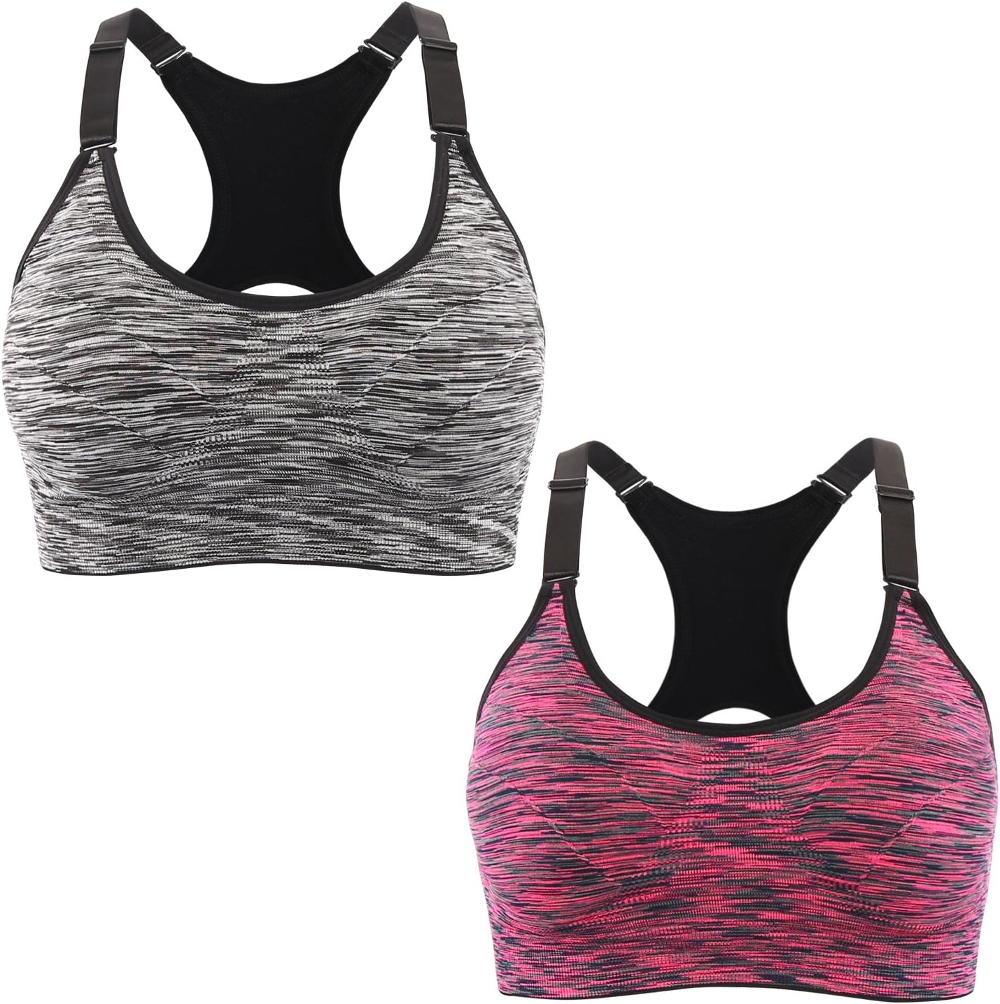 EMY Sports Bra for Women Space Dye Removable Pads for Yoga Running Fitness Workout