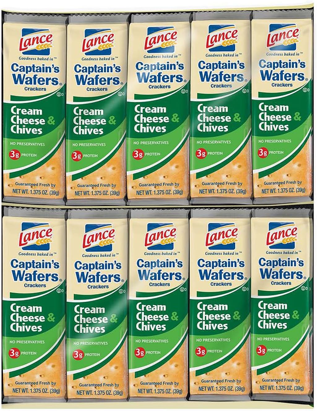 Product of Lance Captain's Wafers Cream Cheese & Chives Crackers (40 ct.) - Crackers [Bulk Savings] pack of 2