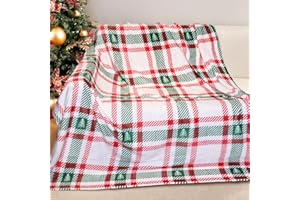 Gogreen Cozy Christmas Blanket - 300 GSM Flannel Throw Size for Home Decoration - Ultra Soft (Christams Check, Throw - 50" x 