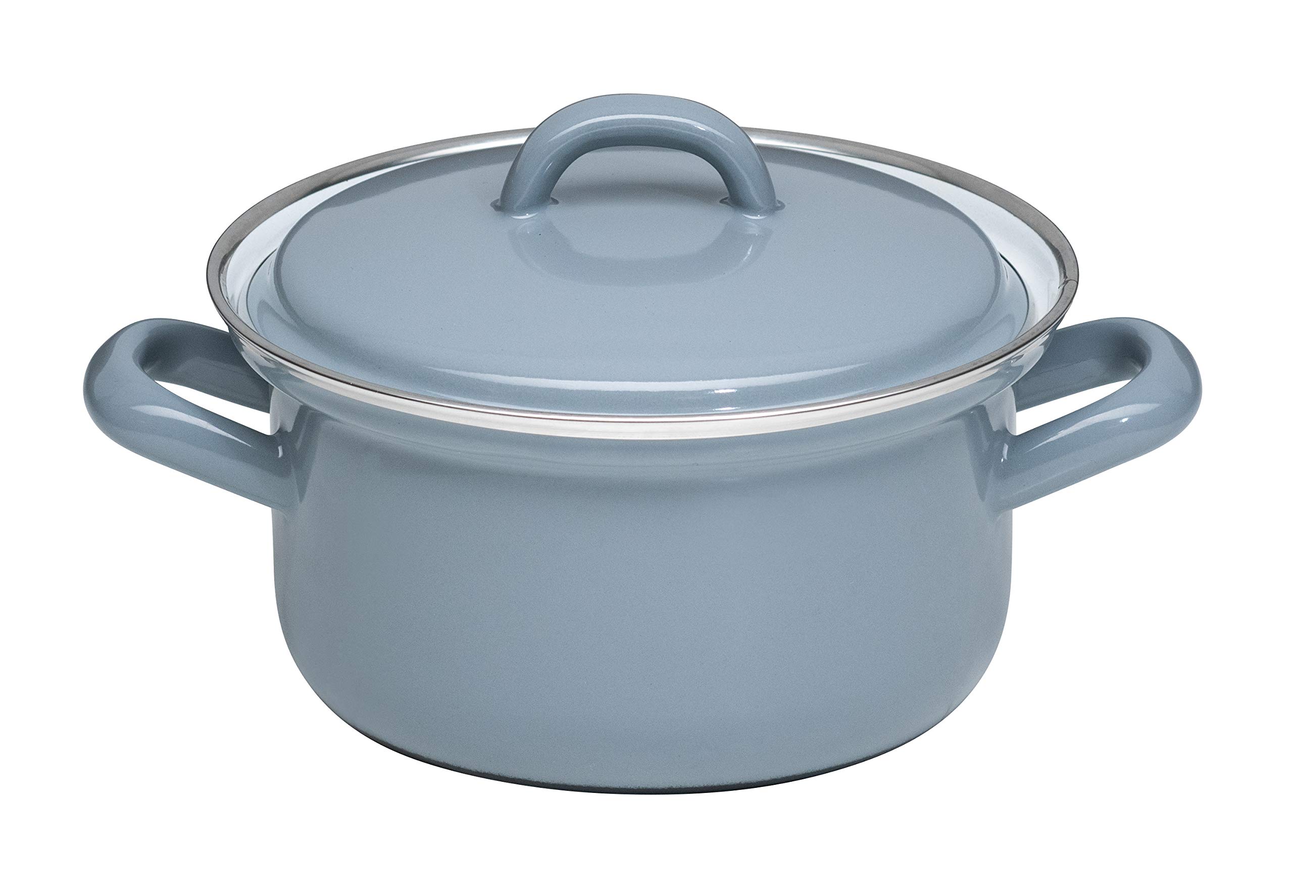 Riess, 0127-065, Casserole Dish with Lid 14, Classic - Pure Grey, Diameter 14 cm, Capacity 0.75 Litres, Height 11.5 cm, Light Grey, 0.728 kg, 20.3 x 15.9 x 11.5 cm, Induction