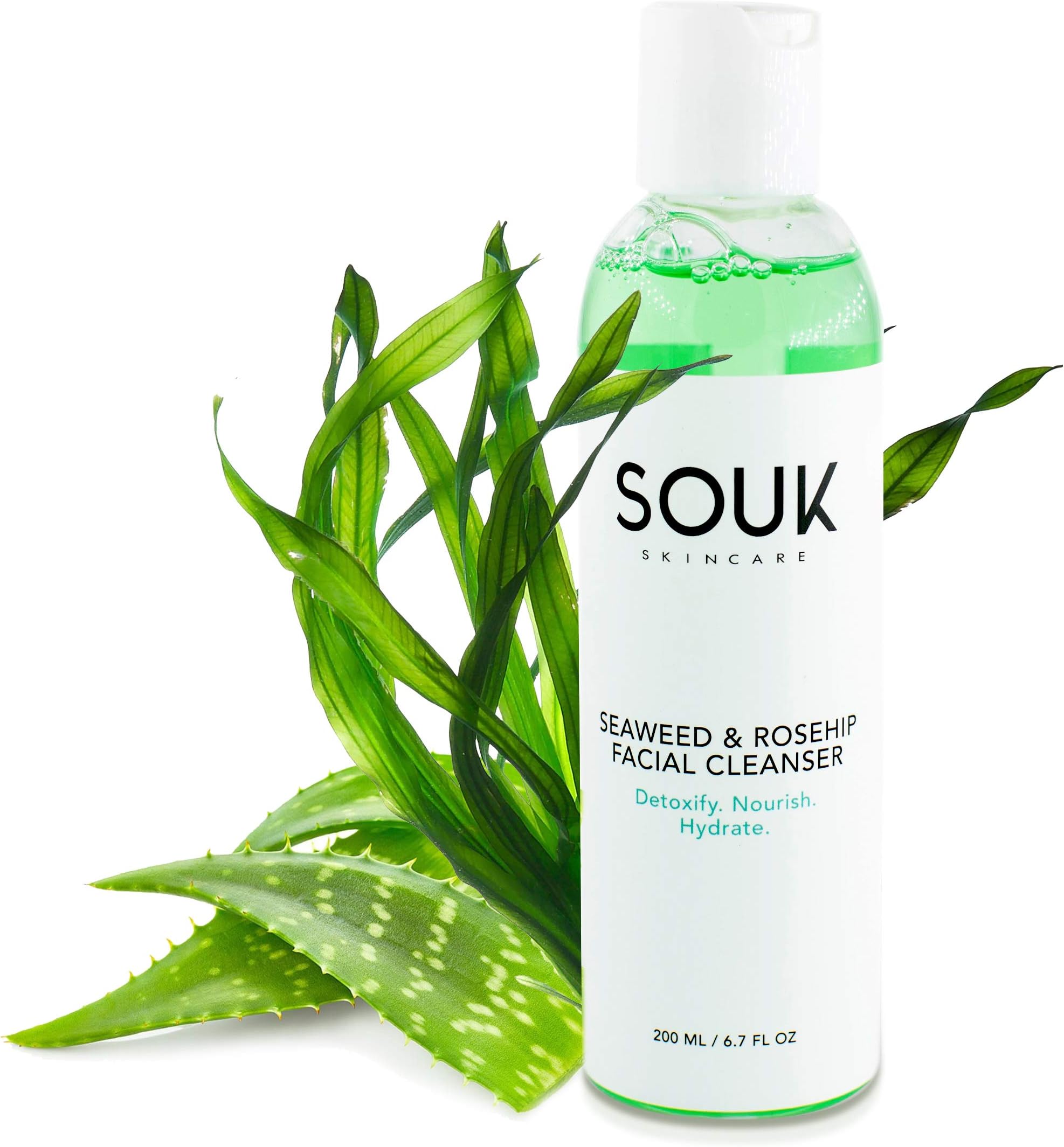 Face Wash For Women - Facial Wash - Facial Cleanser For Women - Anti Aging Face Wash For Oily Skin - Rosehip Oil - Seaweed Soap - Rose Hip Oil - Face Wash For Dry Skin - 200ml - SOUK Skincare