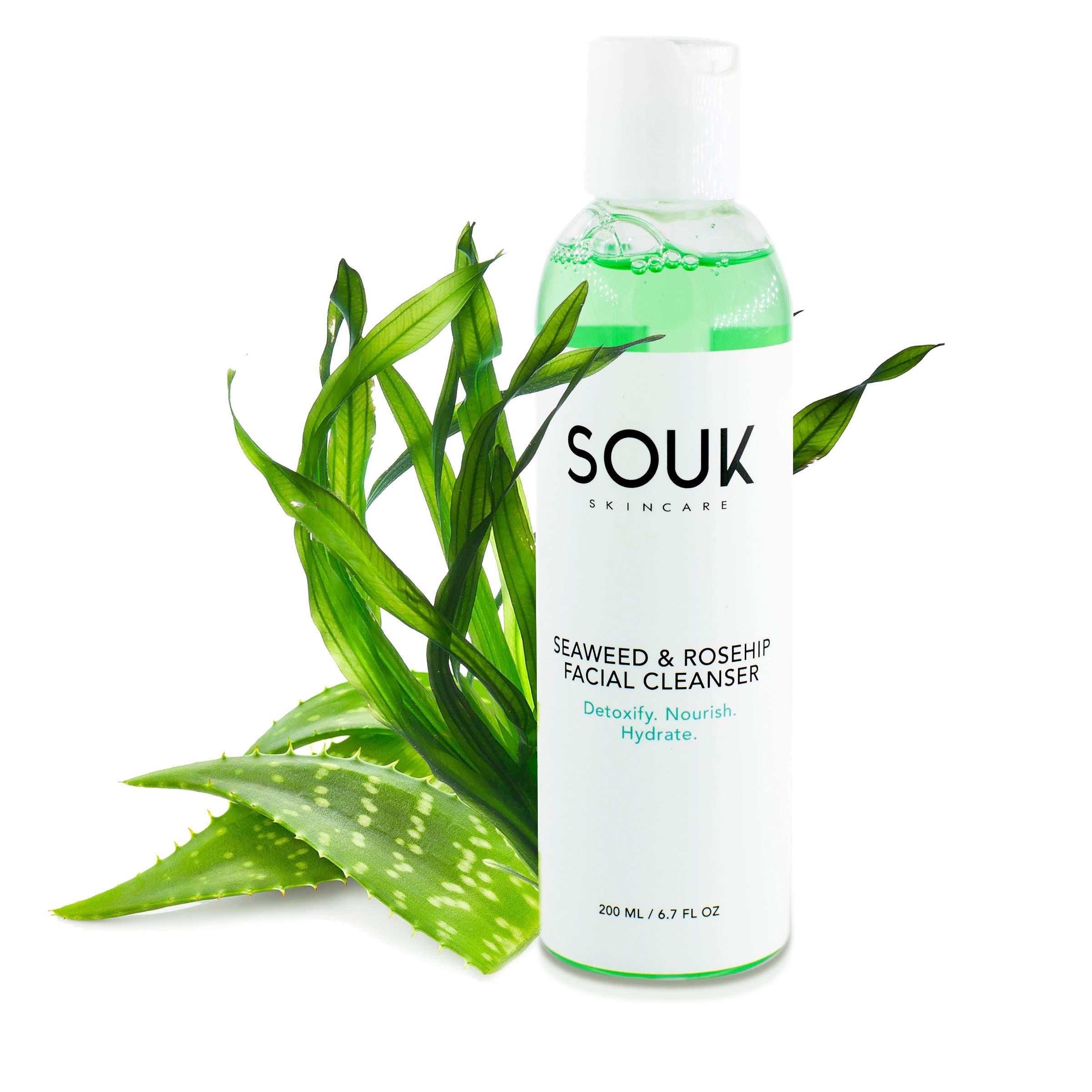 Face Wash For Women - Facial Wash - Facial Cleanser For Women - Anti Aging Face Wash For Oily Skin - Rosehip Oil - Seaweed Soap - Rose Hip Oil - Face Wash For Dry Skin - 200ml - SOUK Skincare