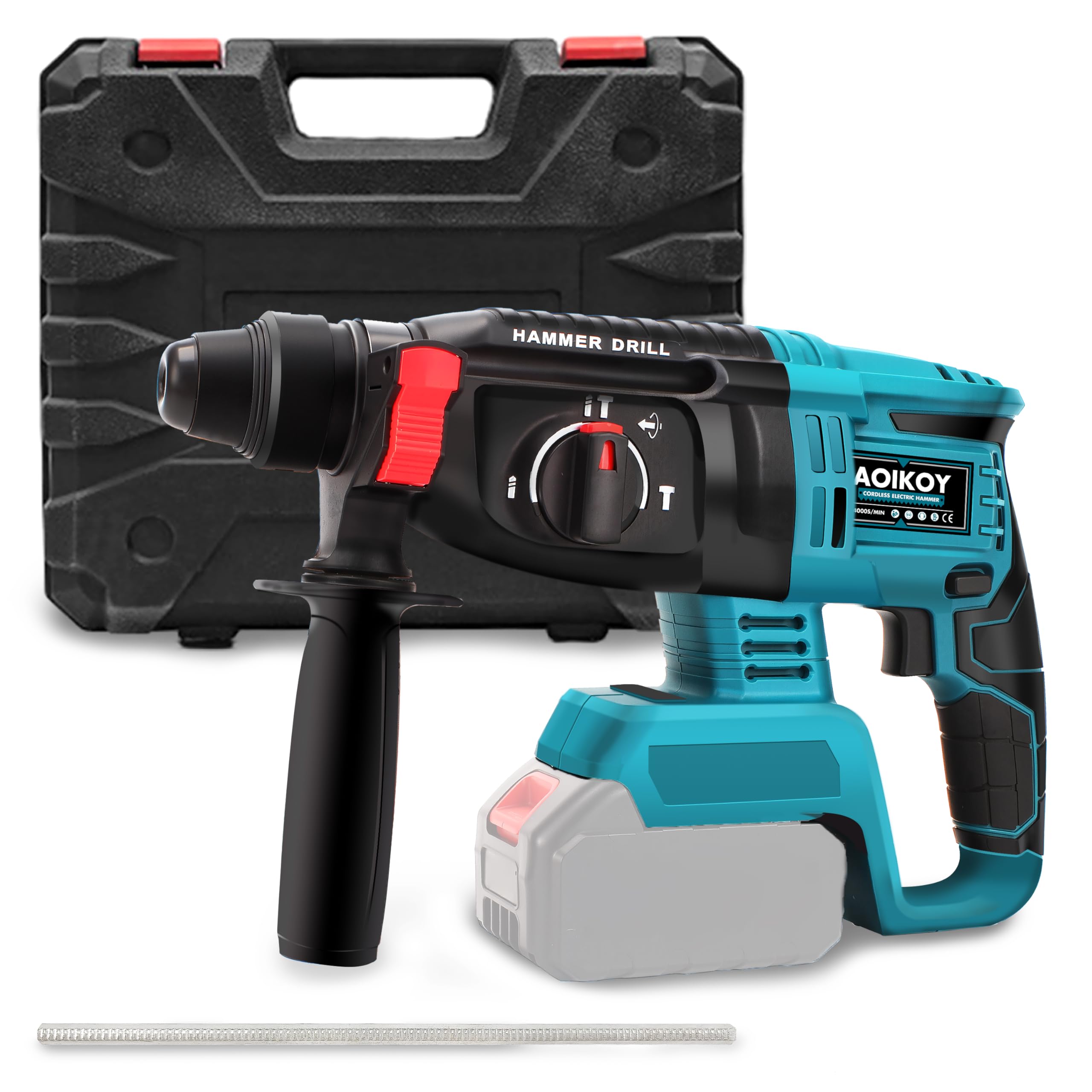 Photo 1 of 1-1/4 Inch Cordless Rotary Hammer Drill SDS-Plus Brushless for Makita 18-21V Battary, 4000BPM Jack Demolition Hammer Drill for Concrete with Safety Clutch 3 Functions & Toolbox?Battery Not Included?