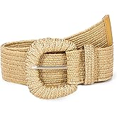 Straw Woven Elastic Belt for Women Stretchy Belts for Dress Fashion Boho Waist Belt Rattan Raffia Ladies Belts