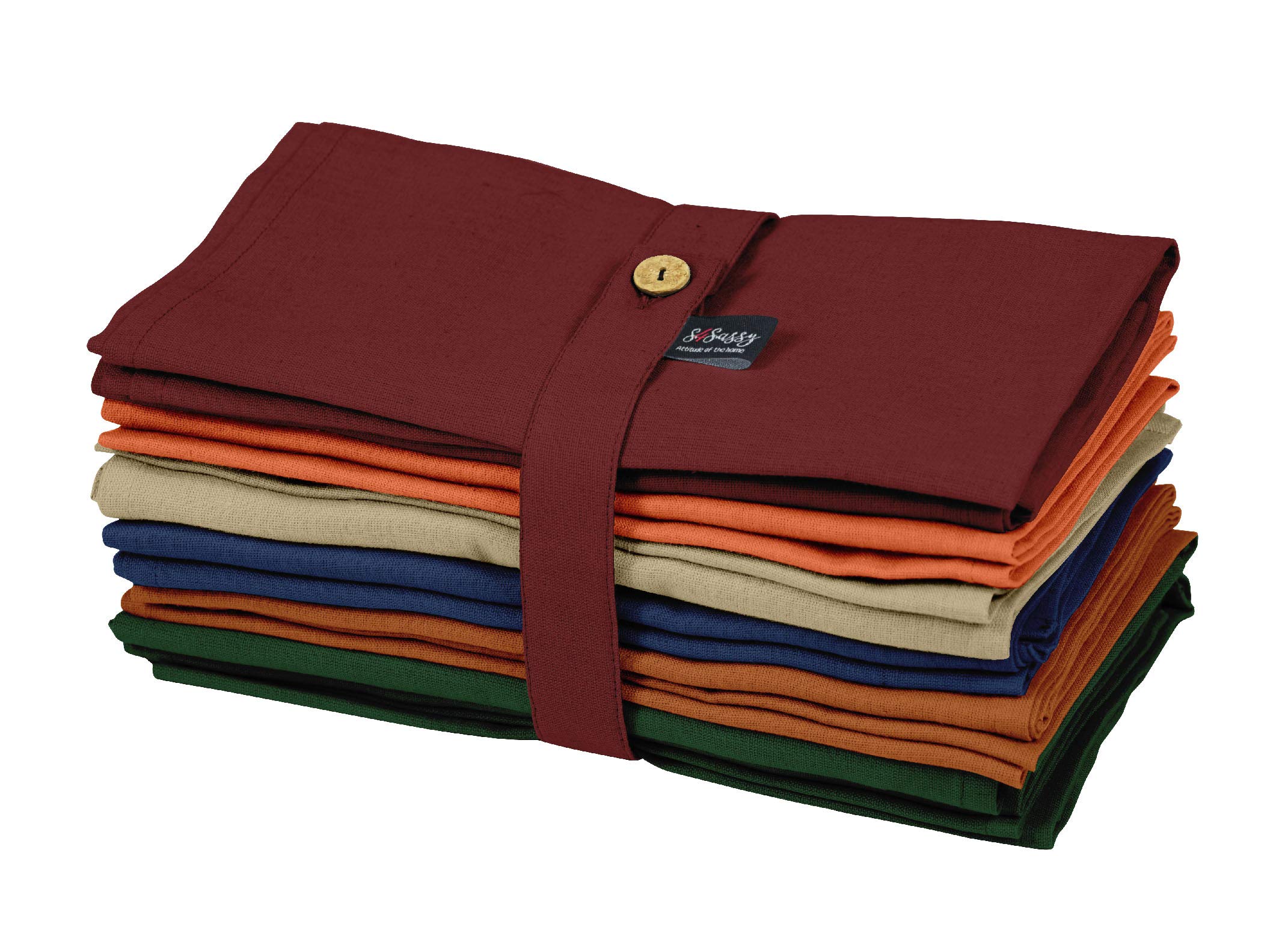 S4Sassy Multicolor Solid Home Decor 12 Pcs Cotton Napkin Solid Everyday Basic Washable Table Linen