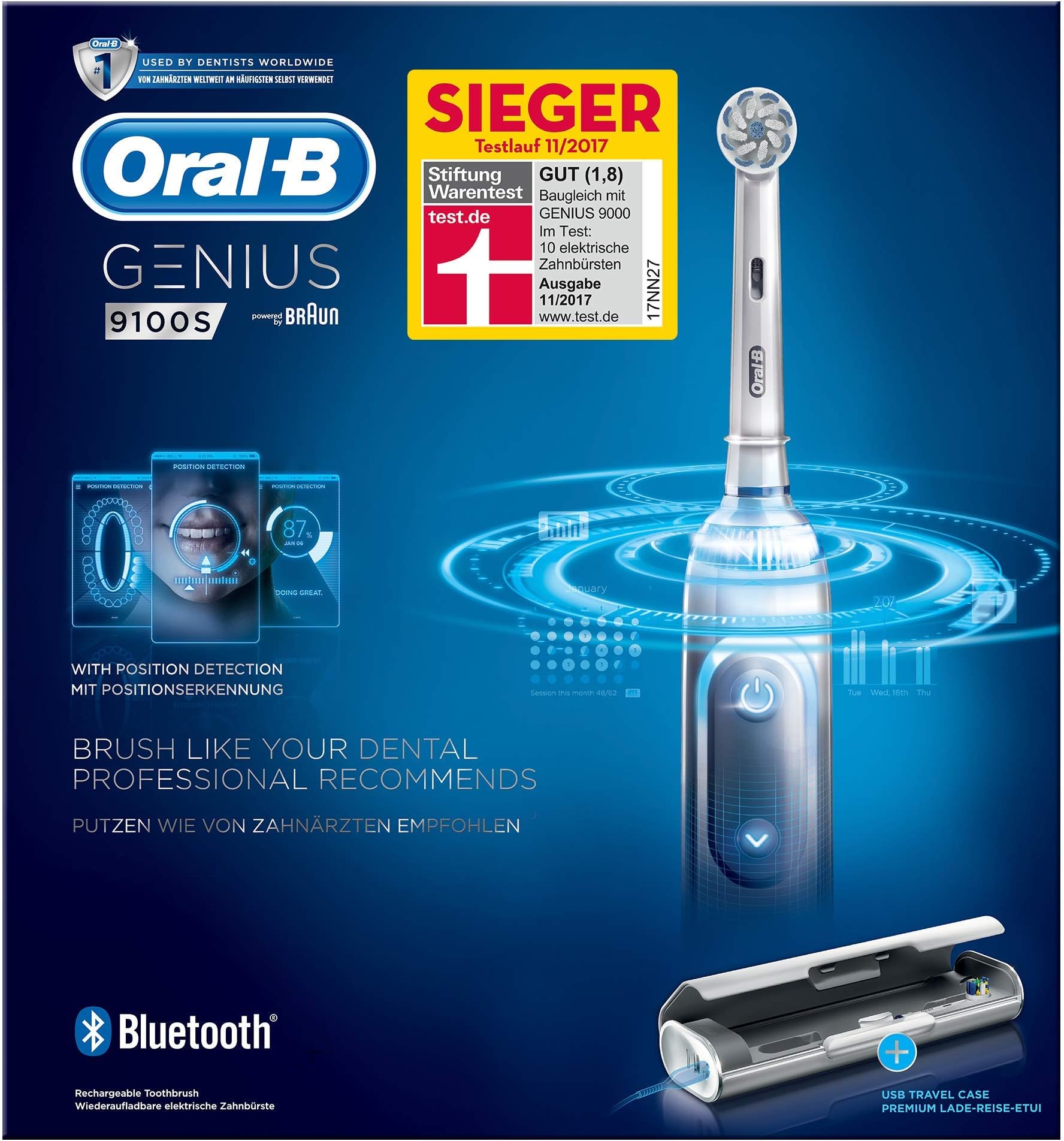 Braun Oral-B Genius 9100S, Elektrische Zahnbürste