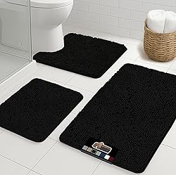 GORILLA GRIP Bathroom Rug Sets 3 Piece, Bath Mat