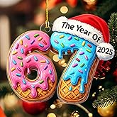 67 Christmas Ornament, Funny Six Seven Ornaments, Acrylic 6 7 Trending Ornaments Decoration 2025, Christmas Decorations 2025, 6 7 Meme Gifts for Teen Girl, Boy, Viral Xmas Decor