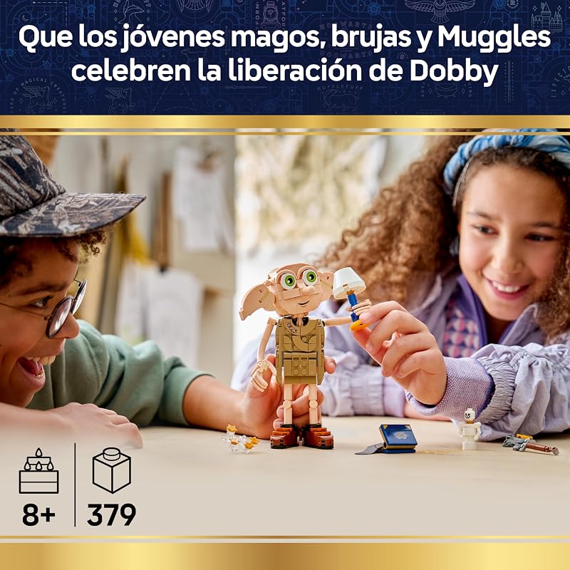 Harry Potter 2en1 Dobby el Elfo Libre de Juguete - Kit de Maquetas Transformable en Figura de Kreacher - Decoración para el Dormitorio - Regalo para Niñas, Niños y Fans de 8+ Años - 76469 — foto 2 de 8