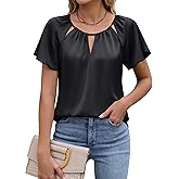 Blooming Jelly Womens Business Casual Outfits Trendy Summer Tops 2026 Satin Work Blouses Dressy Short Sleeve Shirts