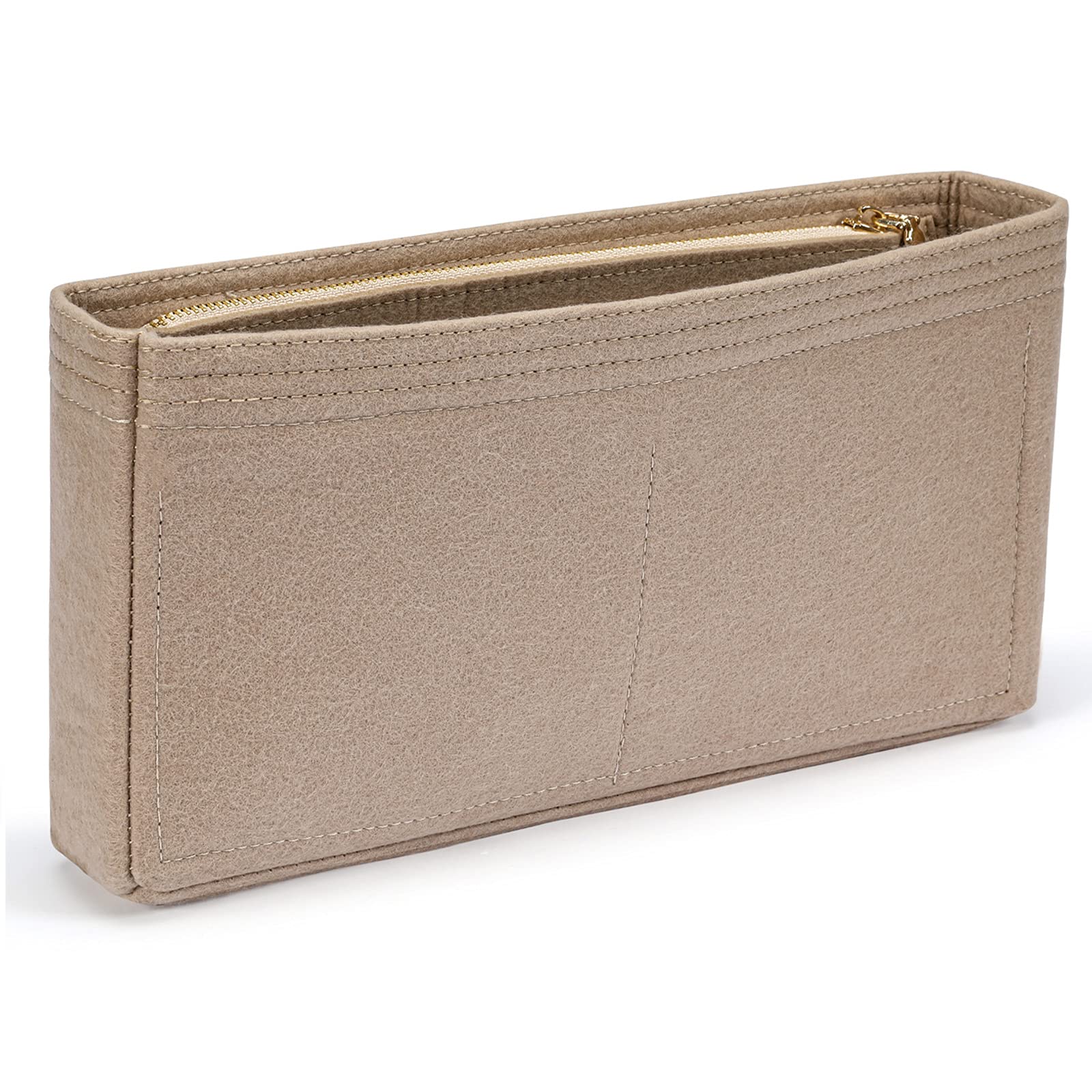 Photo 1 of HyFanStr Small Purse Organizer with Zipper, Felt Insert Bag Organizer Handbag Tote Liner Pouch for Women