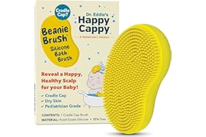 Happy Cappy Beanie Brush - Cradle Cap Brush for Babies, Dry Skin Care, Gentle Exfoliating Baby Scalp Scrubber for Bathing, Helps Dandruff and Flakes, Food Grade Silicone, BPA Free