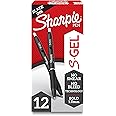 Sharpie S-Gel, Gel Pens, Drawing Pens, Writing Pens, Gel Ink Pens For Journaling, Coloring Pens, Bold Point (1.0Mm), Black Ink Gel Pen, 12 Count
