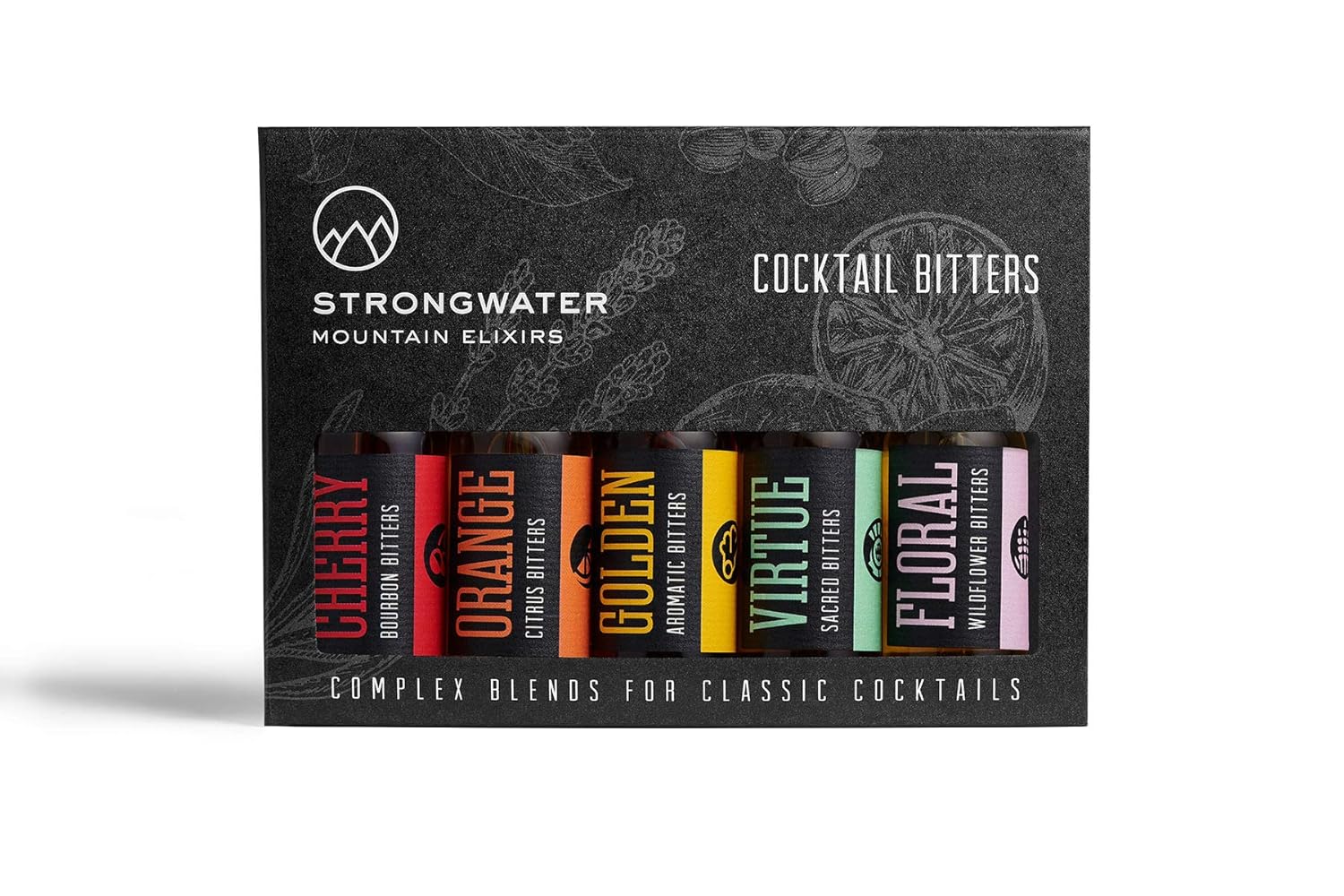 Strongwater | Herbal Cocktail Bitters Sample Box Gift Bundle | 5 Bottles (0.5 fl.oz. each)