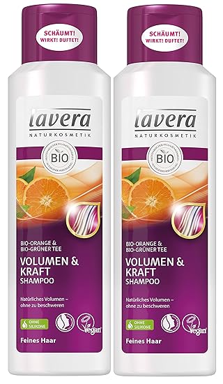 Lavera Hair Shampoo Volume And Strength Orange And Green Tea
