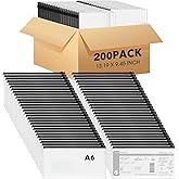 Zhehao 200 Pcs Poly Zip Envelopes Bulk, A6 Size Clear Plastic Pencil Pouch with Label Zipper, 9.2 x 4.7 Inch Reusable Bill File Bag for Cash, Money (Black)