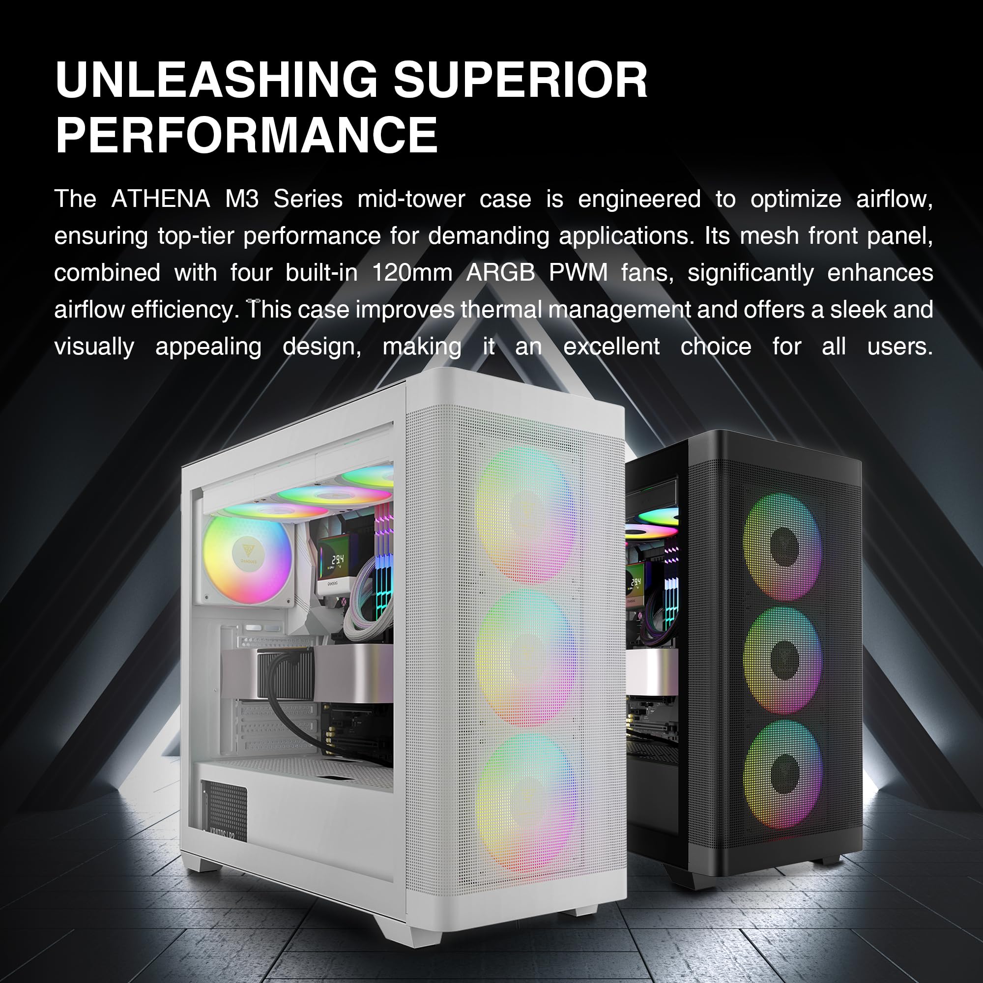 Gamdias Athena M3 White Gaming Pc Case Interior Layout