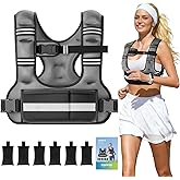 Adjustable Weighted Vest for Women, 6-12lb U-Shaped Weight Vest with 6 Iron Sand Bags, Rucking Vest with Extended Shoulder Pads & Plus Pockets for Running, Walking and Strength Training