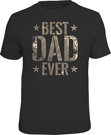RAHMENLOS Original Geschenk T-Shirt zum Vatertag: Best Dad Ever im Camouflage Look